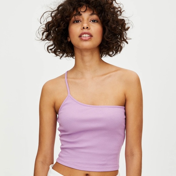 UO Magenta One-Shoulder Top - Picture 2 of 2